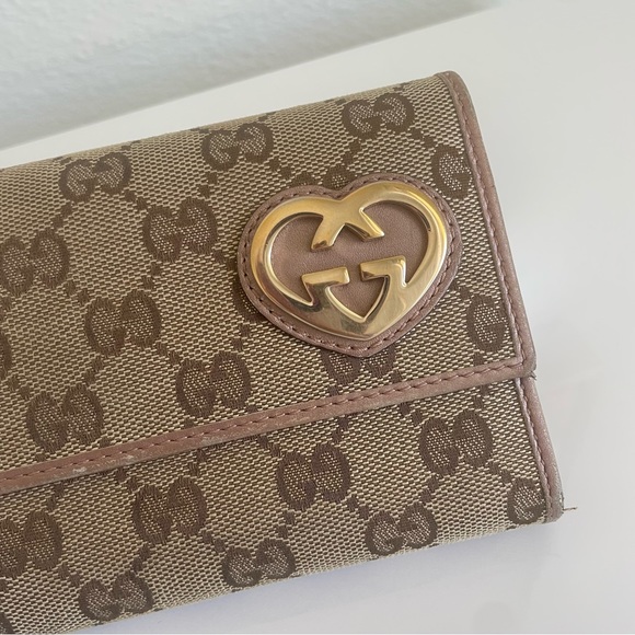 GUCCI Long Wallet ♡ Heart Detail ♡ Rose Gold ♡ W/Box ☆ Y2K ☆ - Picture 15 of 16